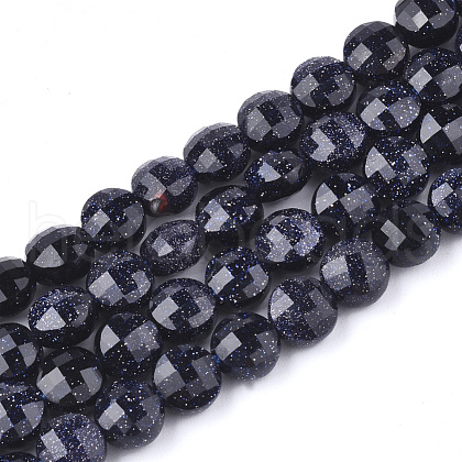 Synthetic Blue Goldstone Beads Strands G-T108-03-1