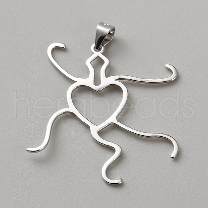 Heart-Shaped 925 Sterling Silver Pendant Cabochon Settings STER-WH0005-39-1