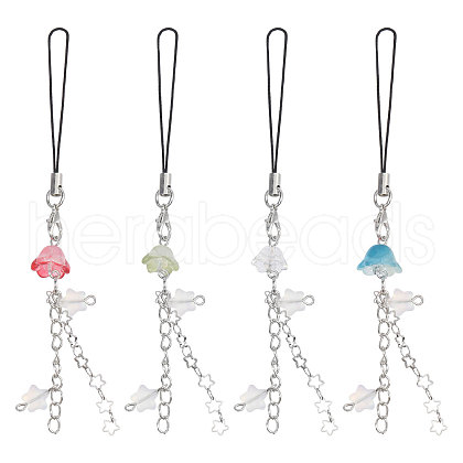 Globleland 4Pcs 4 Colors Jellyfish & Star Mobile Straps FIND-GL0001-90-1