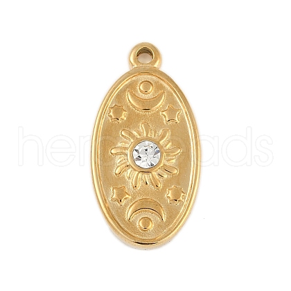 Ion Plating(IP) 304 Stainless Steel Rack Plating Cubic Zirconia Pendants STAS-U019-05G-1