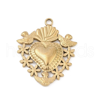 304 Stainless Steel Pendants STAS-D366-05B-G-1