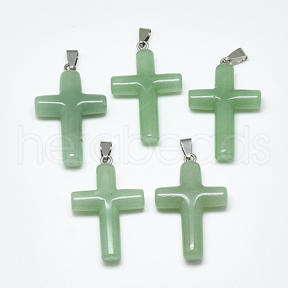 Natural Green Aventurine Pendants G-T122-18H-1