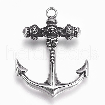 304 Stainless Steel Pendants STAS-O101-33AS-1