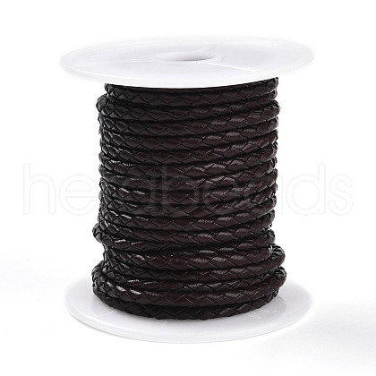 Braided Cowhide Leather Cord NWIR-N005-01B-4mm-1