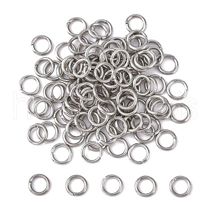 Tarnish Resistant 304 Stainless Steel Open Jump Rings X-STAS-Q186-02-6x1mm-1