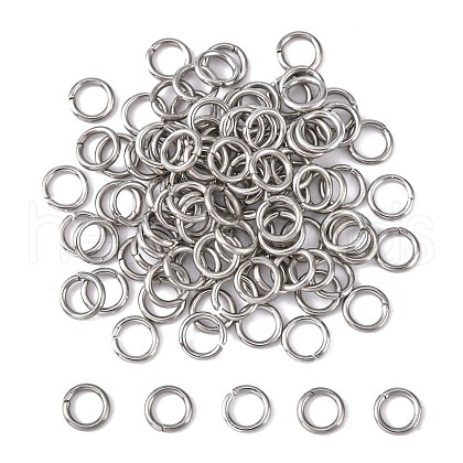 304 Stainless Steel Open Jump Rings X-STAS-Q186-02-6x1mm-1