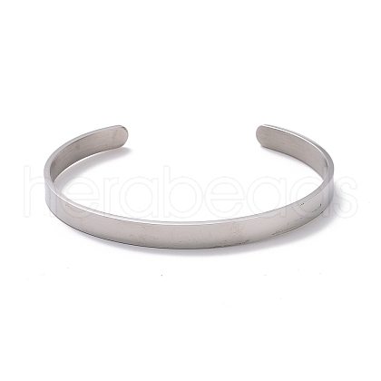 304 Stainless Steel Open Cuff Bangle BJEW-G653-01P-03-1