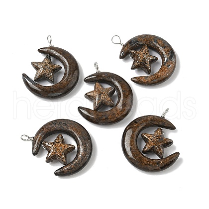Natural Bronzite Pendants G-Z086-01P-13-1