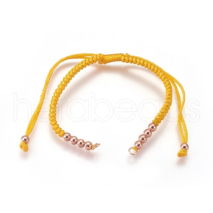 Nylon Cord Braided Bead Bracelets Making BJEW-F360-FRG22-1