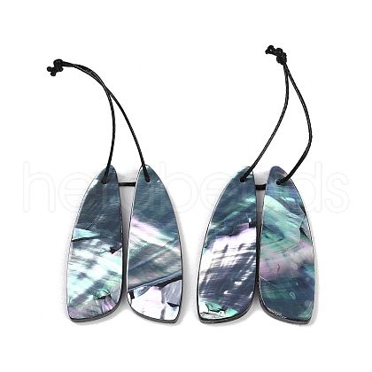 2Pcs Natural Black Lip Shell Pendants FIND-Z079-01F-1