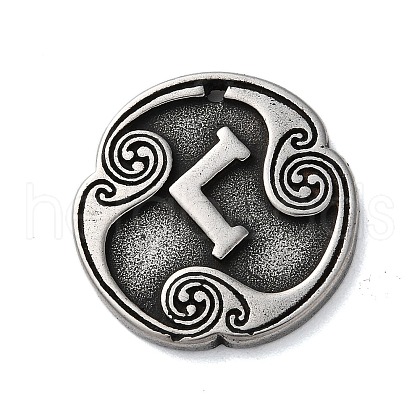 Rune Letters Alloy Pendants PALLOY-S193-01AS-06-1