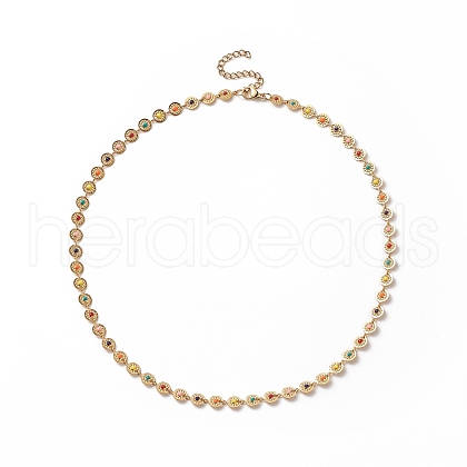 Colorful Enamel Flower Link Chain Necklace NJEW-JN04233-1