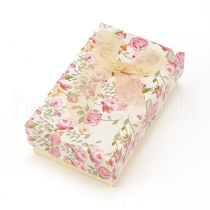 Flower Pattern Cardboard Jewelry Packaging Box X2-CBOX-L007-003C-1