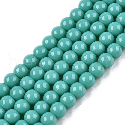 Opaque Solid Color Glass Beads Strands X-GLAA-T032-P8mm-12A-1