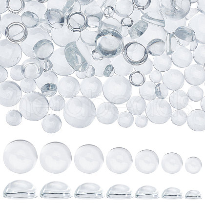   150Pcs 7 Sizes Transparent Glass Cabochons GLAA-PH0002-34-1