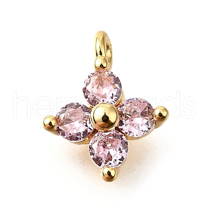 Brass Micro Pave Cubic Zirconia Pendants KK-D356-07H-G-1