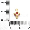 Brass Cubic Zirconia Rhombus Connector Charms KK-F894-12G-03-3