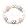 Porcelain Beads & Synthetic Howlite Beads Stretch Bracelets for Women BJEW-D307-02A-2