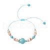 2Pcs Starfish and Turtle Synthetic Turquoise Beads Braided Bead Bracelets BJEW-JB11883-3