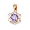 Brass Micro Pave Cubic Zirconia Pendants KK-E795-18KCG-1