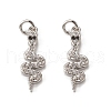 Brass Micro Pave Cubic Zirconia Pendants KK-E068-VB311-2