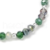 Faceted Round Electroplate Glass Beads Stretch Bracelets for Women BJEW-JB11628-02-4