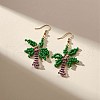 Glass Seed Braided Coconut Tree Dangle Earrings EJEW-JE05169-3