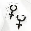 Hip-hop Style Stainless Steel Cross Pendant Hoop Earring for Women UB5113-6