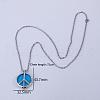 Fashionable Alloy Peace Sign Diffuser Locket Pendant Necklaces with Deep Sky Blue Plush Aromatherapy Pad Inside GS4253-4