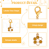 30Pcs 5 Styles Golden Tone Alloy Enamel Pendant Decoration HJEW-GO00110-5