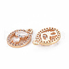 Rack Plating Brass Micro Pave Clear Cubic Zirconia Pendants KK-T060-31-RS-3