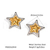 Stainless Steel Two Tone Stud Earrings MA4324-7-1
