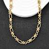 304 Stainless Steel Oval Infinity Link Chain Necklaces for Women Men NJEW-K249-20C-G-2