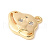 Brass Micro Pave Clear Cubic Zirconia Pendants KK-U064-09G-2
