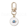 Flat Round with Evil Eye Alloy Enamel Pendant Decorations HJEW-JM02408-01-1