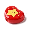 Winter Theme Printed Opaque Acrylic Beads OACR-U008-01A-01-2