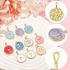 10Pcs 10 Styles Brass Enamel Pendants KK-YW0002-41-3