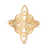 304 Stainless Steel Witch Knot Open Cuff Rings for Women AJEW-U005-01G-2