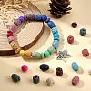 Olycraft 4 Strands 4 Style Natural Lava Rock Beads Strands G-OC0002-84-6