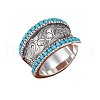 Retro Alloy & Turquoise Finger Rings FS-WG1E1DC-03-5