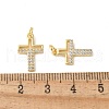 Brass Micro Pave Clear Cubic Zirconia Pendants KK-Q031-35G-03-3