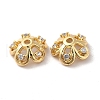 Brass Micro Pave Cubic Zirconia Bead Cap KK-E068-VF844-2-3