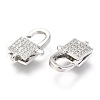 Brass Micro Pave Cubic Zirconia Lobster Claw Clasps ZIRC-O038-25P-2