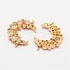 Brass Micro Pave Grade AAA Cubic Zirconia Links ZIRC-G090-94G-NR-1