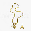 304 Stainless Steel Letter and Heart Pendant Necklaces for Women FS-WG694DF-01-1