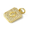 Rack Plating Brass Micro Pave Clear Cubic Zirconia Charms KK-G501-01O-G-2