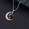 Alloy & Glass Luminous Moon Constellation Pendant Necklaces WG12A0F-07-1