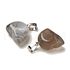 Natural Grey Agate Pendants G-Z067-02P-10-3