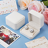 Beebeecraft 2Pcs PU Leather Rings/Earrings Storage Box with with Lint AJEW-BBC0002-23B-4