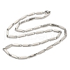 201 Stainless Steel Rectangle Bar Link Chain Necklace NJEW-Q336-05B-P-4